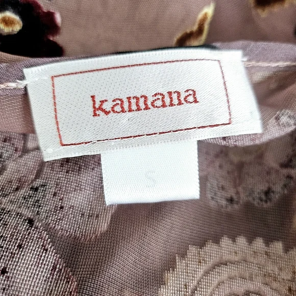 Kamana Bohemian Velvet Paisley Floral Open Kimono Cardigan SZ Small - Picture 7 of 10